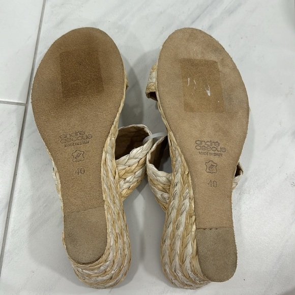 NEW! André Assous Nolita Raffia Wedge Slide Sandal - Size 40 - Picture 13 of 16